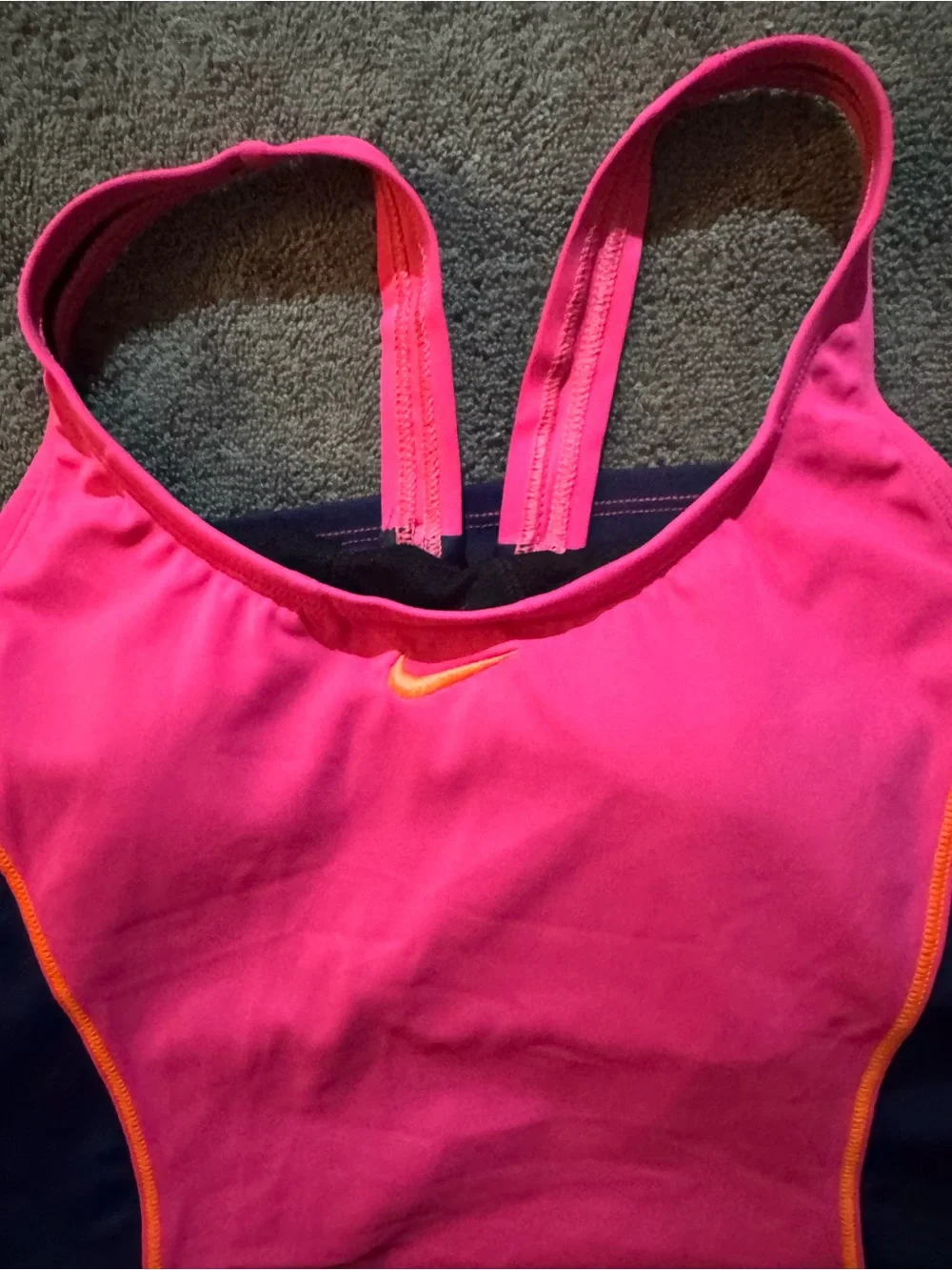Nike Women’s Pink & Navy Racerback Swim Top